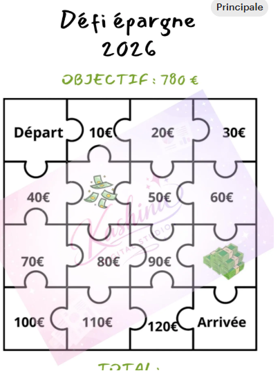 Challenge épargne  Puzzle 780€