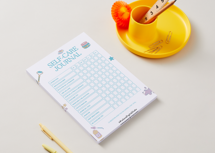 Self-Care Journal – Routine Bien-Être & Douceur Quotidienne (Bleu)