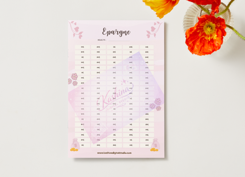 Challenge Épargne 1 590 € – Format A4 & A5 Imprimable