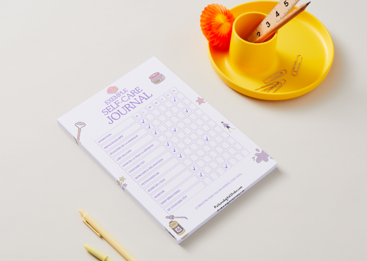 Self-Care Journal – Routine Bien-Être & Douceur Quotidienne (Violet)