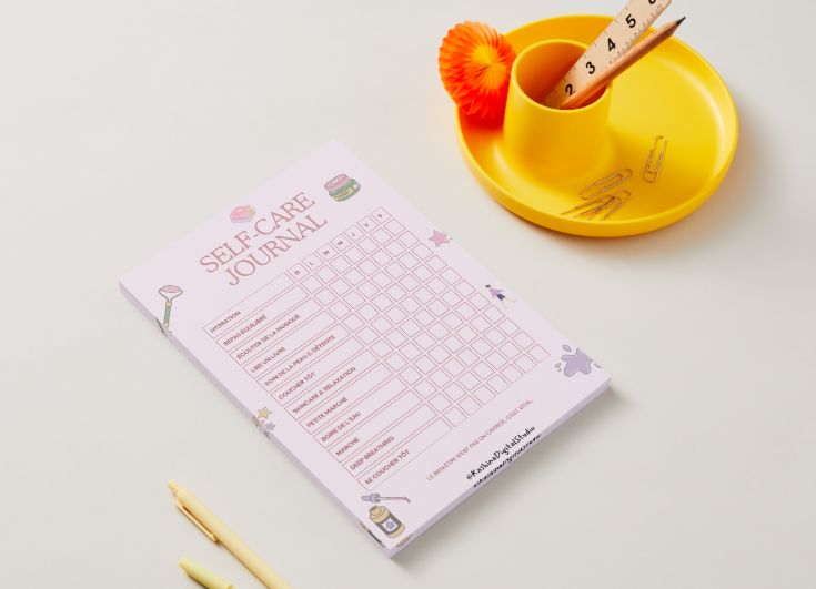 Self-Care Journal – Routine Bien-Être & Douceur Quotidienne (Rose)